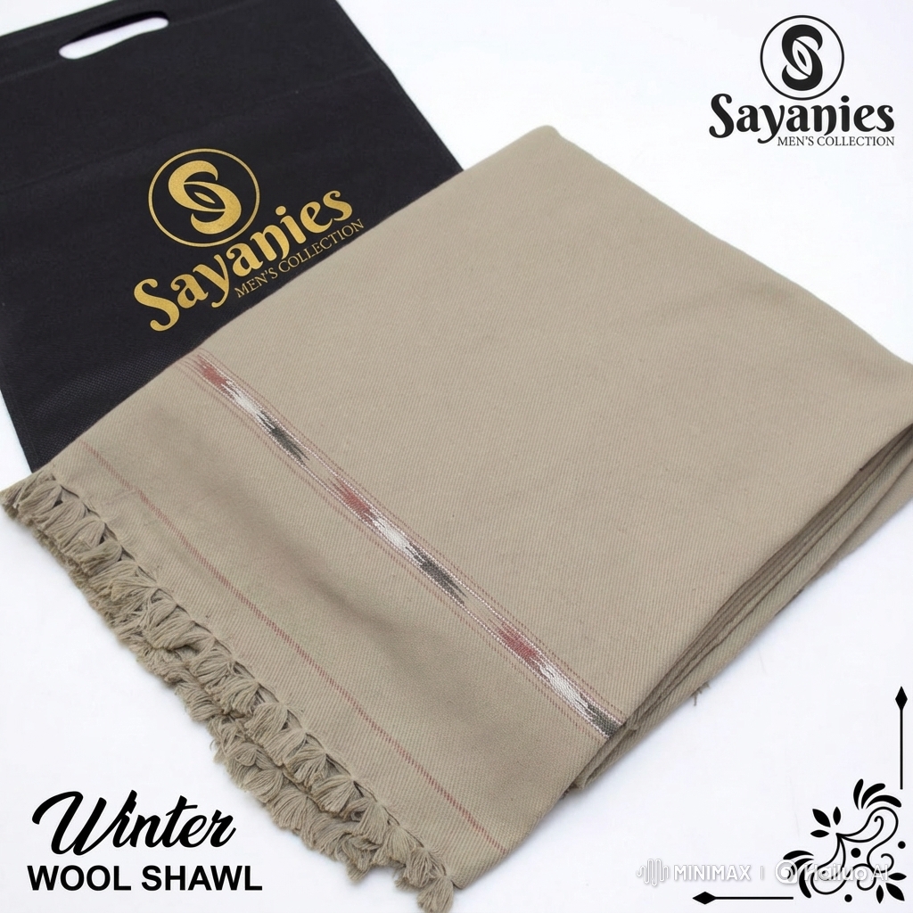Plain Lite Brown Shawl for Men – Sayanies 2