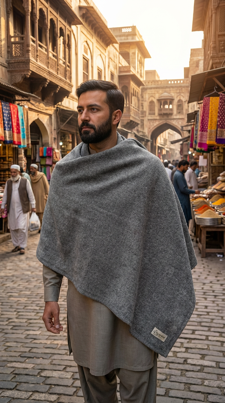Plain Grey Shawl for Men – Sayanies