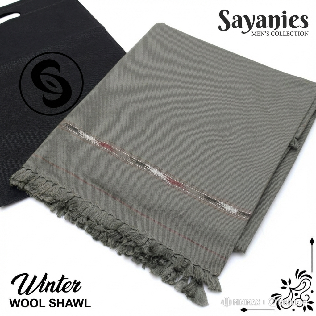 Plain Grey Shawl for Men – Sayanies 2
