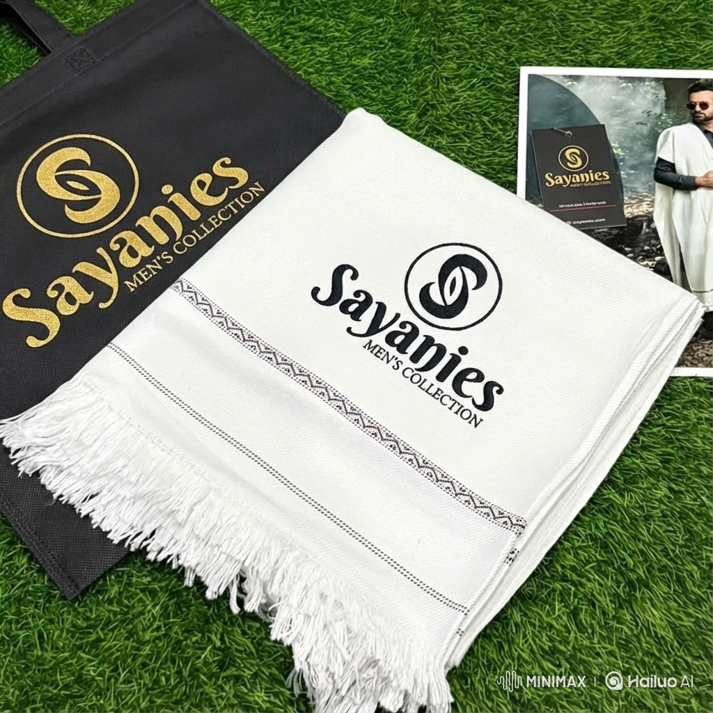 Plain White Shawl for Men – Sayanies 2